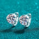 Minimalist Moissanite 925 Sterling Silver Stud Earrings