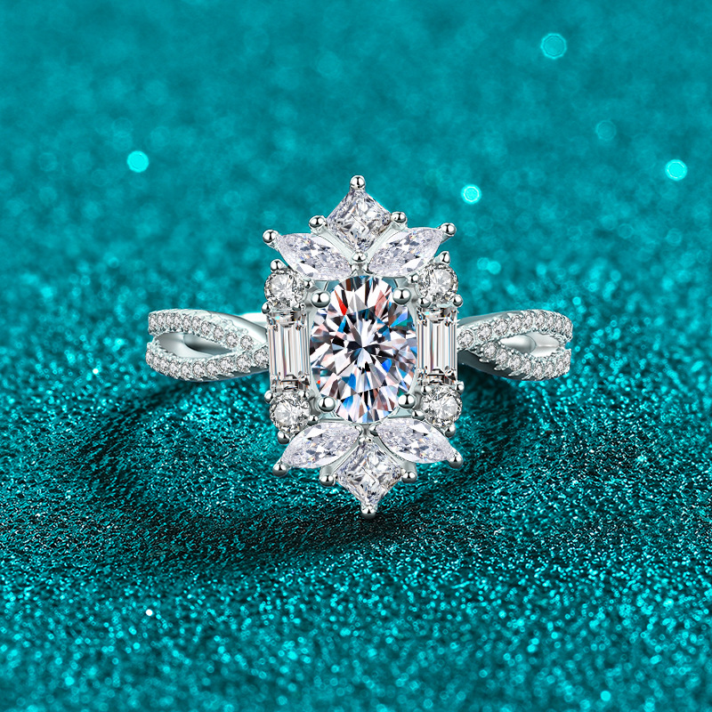 Luxury Moissanite 925 Sterling Silver Ring