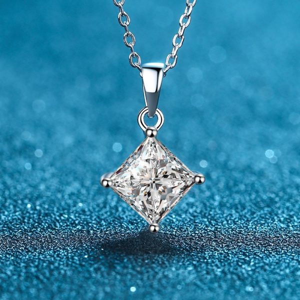 Minimalist Moissanite 925 Sterling Silver Necklace