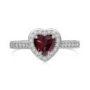 925 Sterling Silver Cubic Zirconia Heart Ring