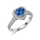 925 Sterling Silver Cubic Zirconia Heart Ring