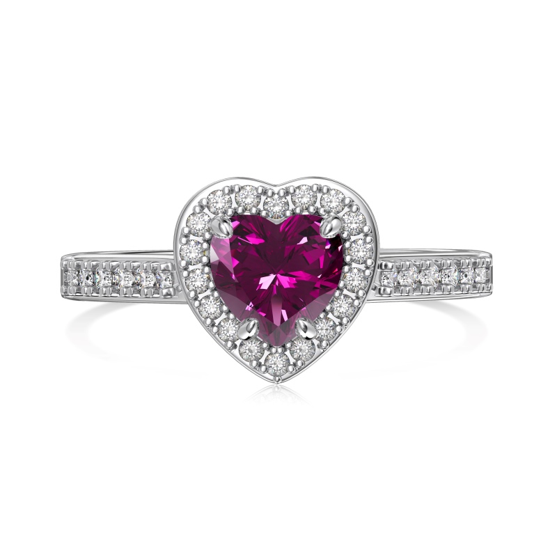 925 Sterling Silver Cubic Zirconia Heart Cut Ring - Image 2