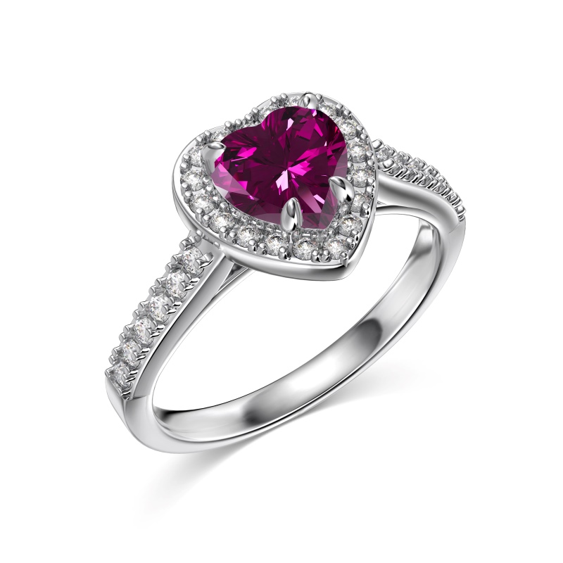 925 Sterling Silver Cubic Zirconia Heart Cut Ring - Image 3