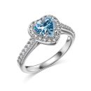 925 Sterling Silver Cubic Zirconia Heart Ring