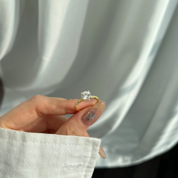 925 Sterling Silver Rose Gold Plated Cubic Zirconia Ring