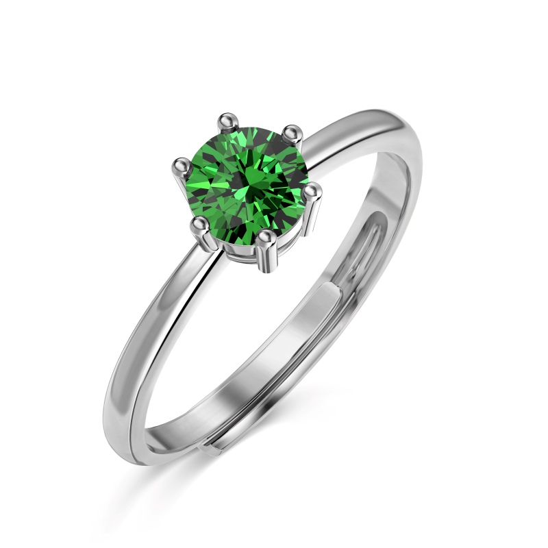 925 Sterling Silver Cubic Zirconia Round Cut Ring