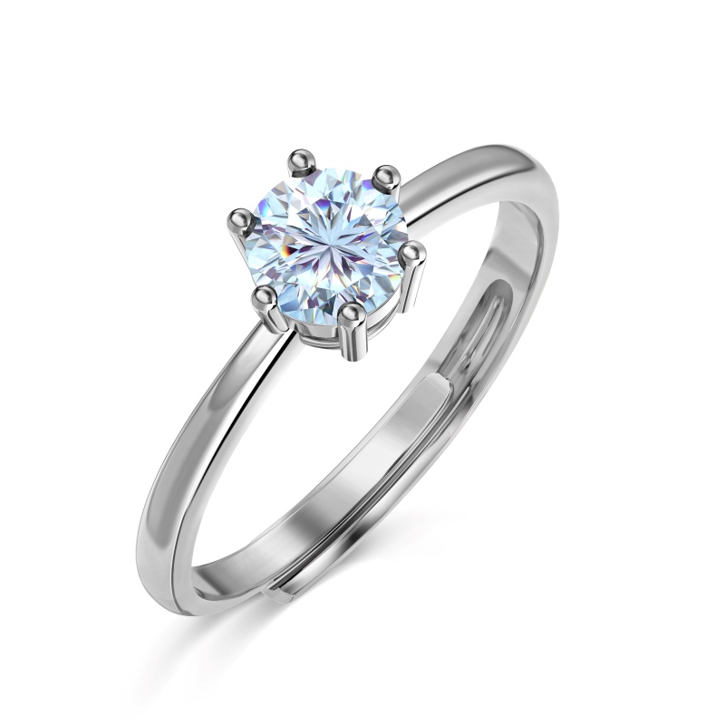 925 Sterling Silver Cubic Zirconia Round Cut Ring