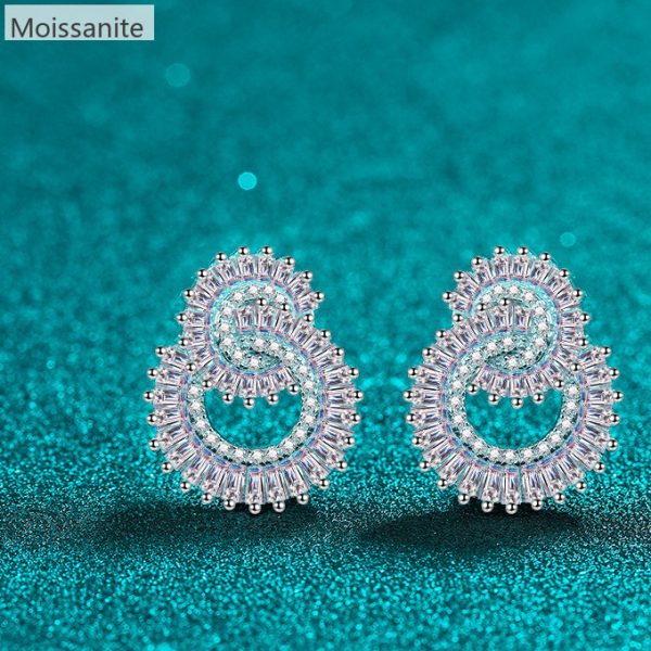 [Moissanite] 925 Sterling Silver Stud Earrings