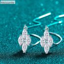 [Moissanite] 925 Sterling Silver Marquise Cut Stud Earrings