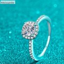 [Moissanite] 925 Sterling Silver Square Cut Ring