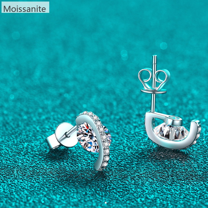 Moissanite 925 Sterling Silver Earrings - Image 2