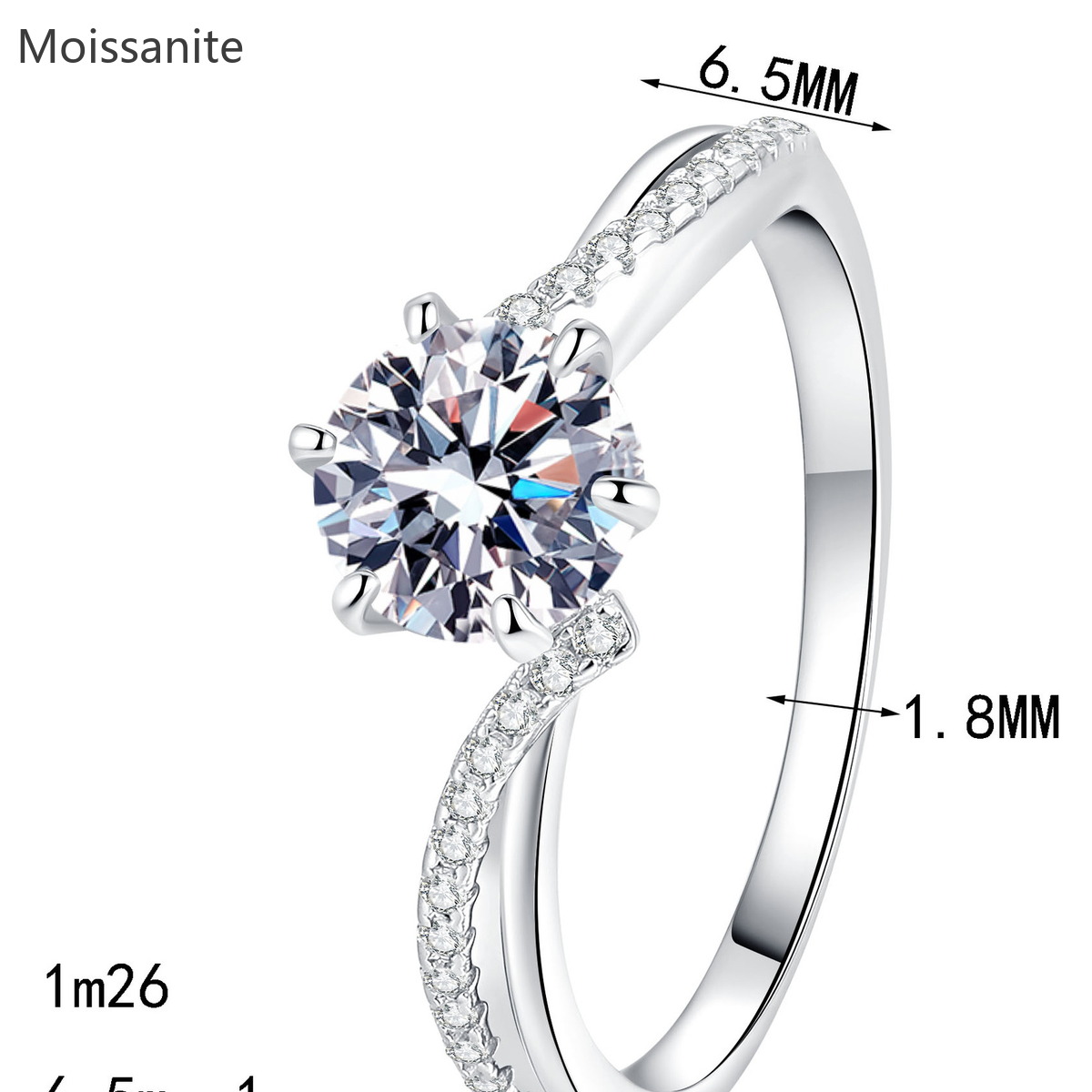 Moissanite 925 Sterling Silver Ring - Image 4