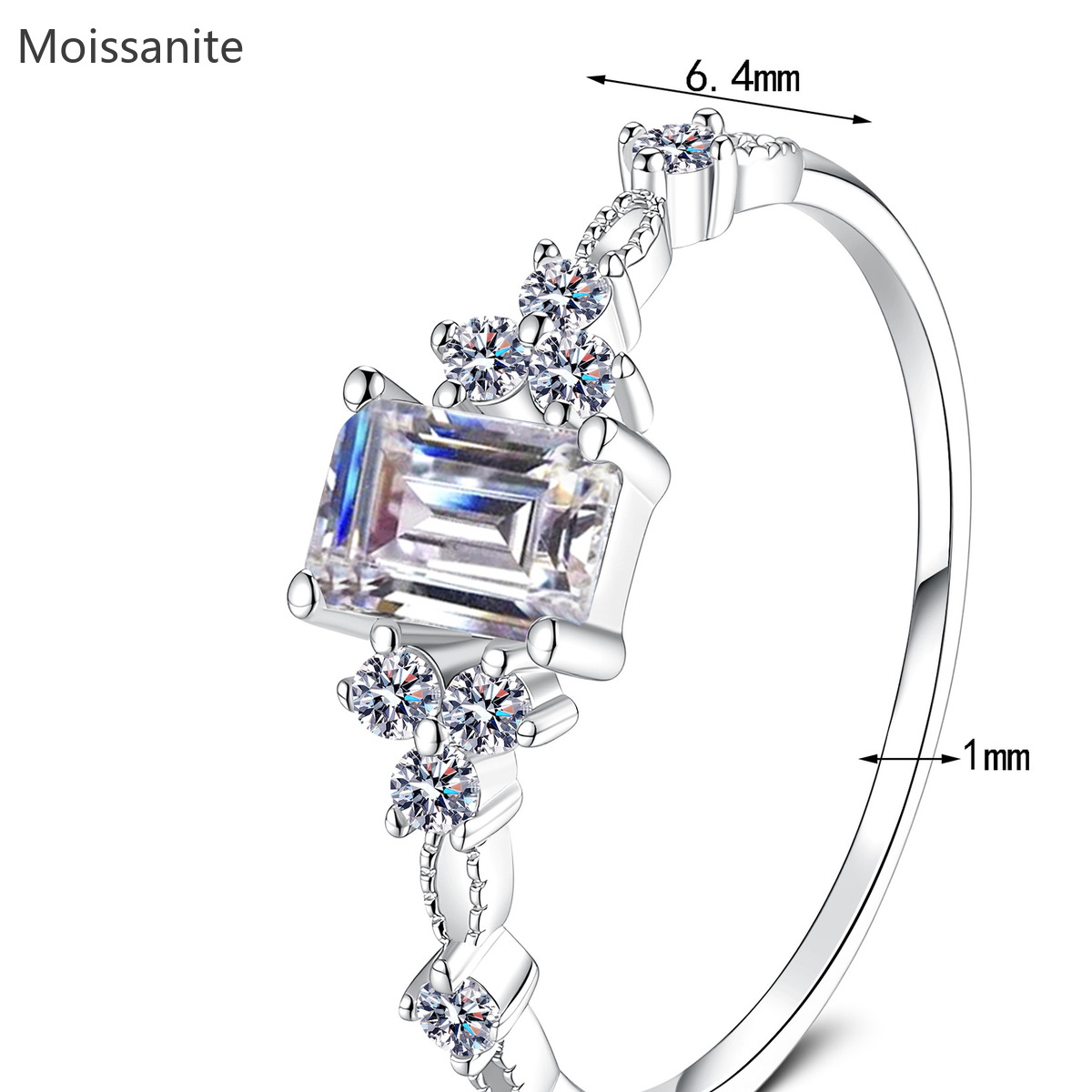 Moissanite 925 Sterling Silver Ring - Image 4