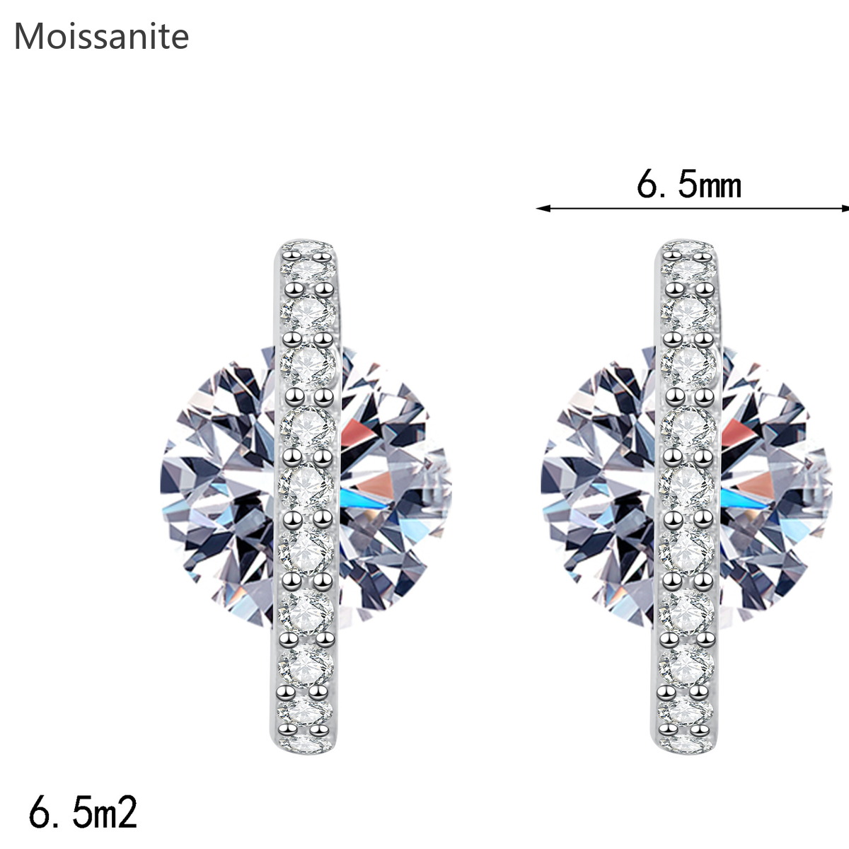 Moissanite 925 Sterling Silver Earrings - Image 4
