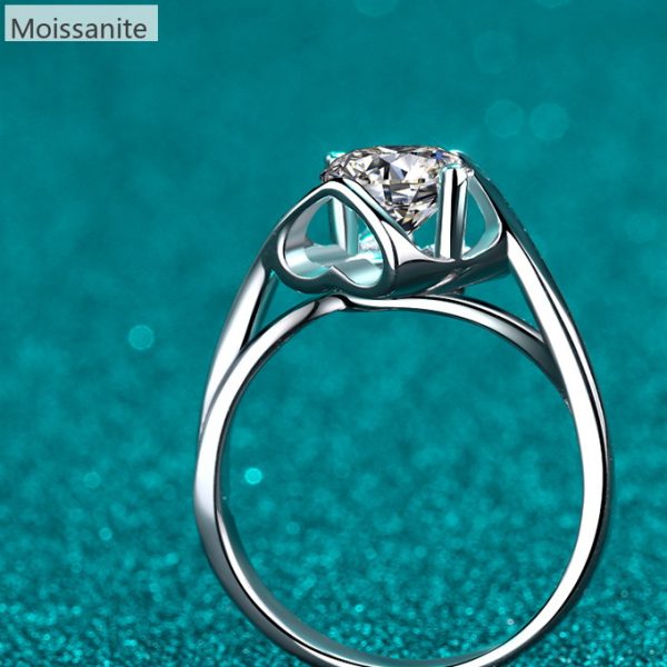 [Moissanite] 925 Sterling Silver Heart Cut Ring